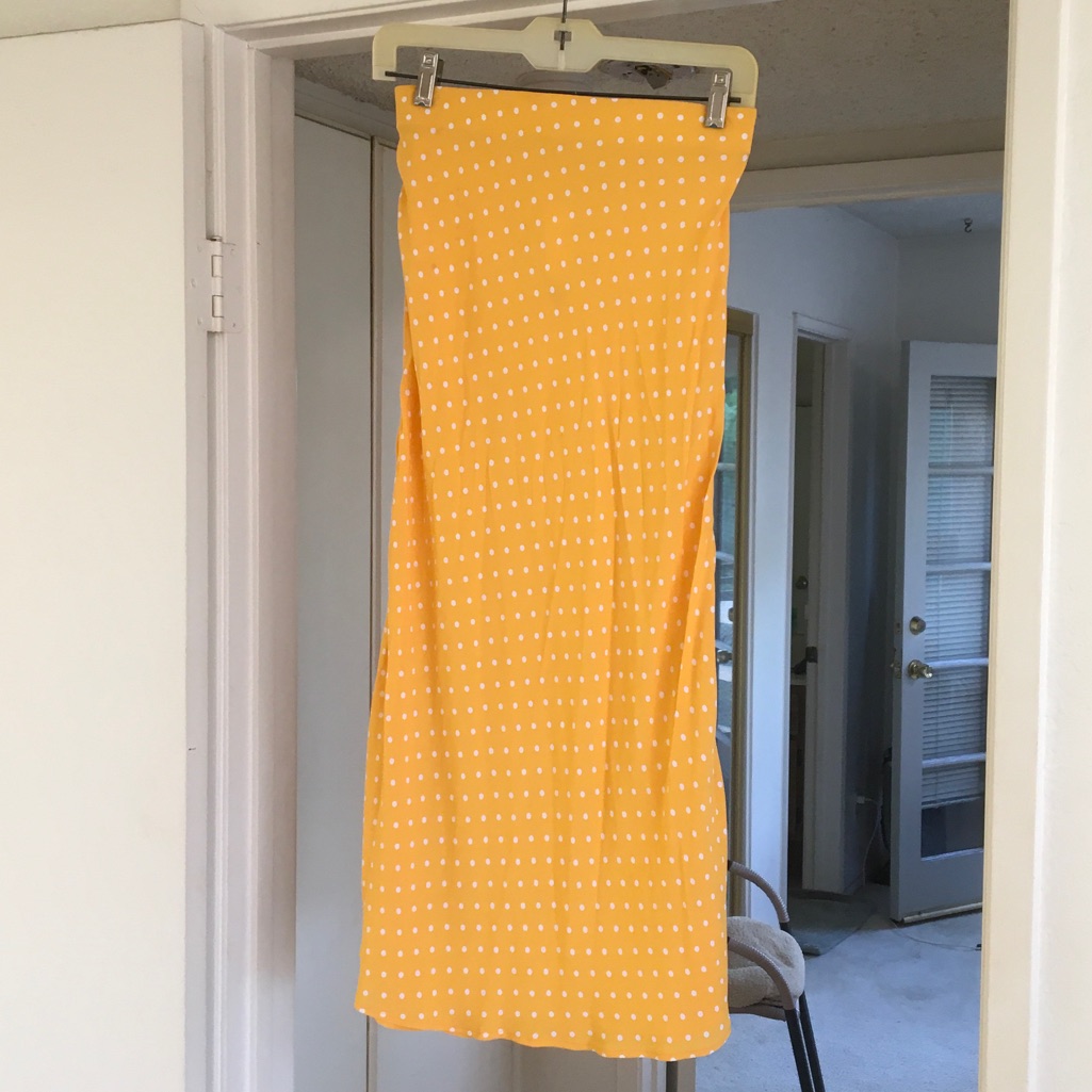 Monte/“Spritzer Bias”Sunflower Yellow & White Polka Dot Midi Skirt/ Nwt — image 2 of 8